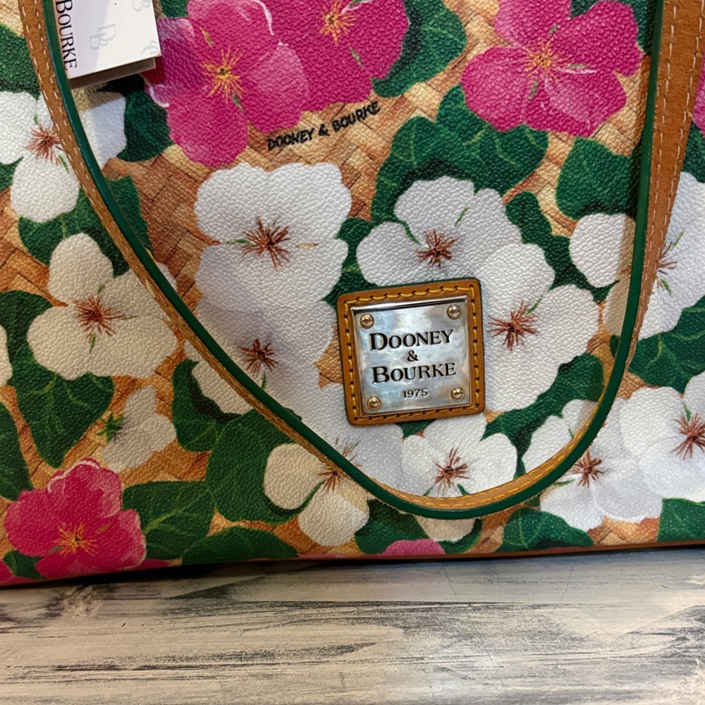 Dooney & Bourke Floral Tote - Pink, Green, and White - Picture 4 of 15